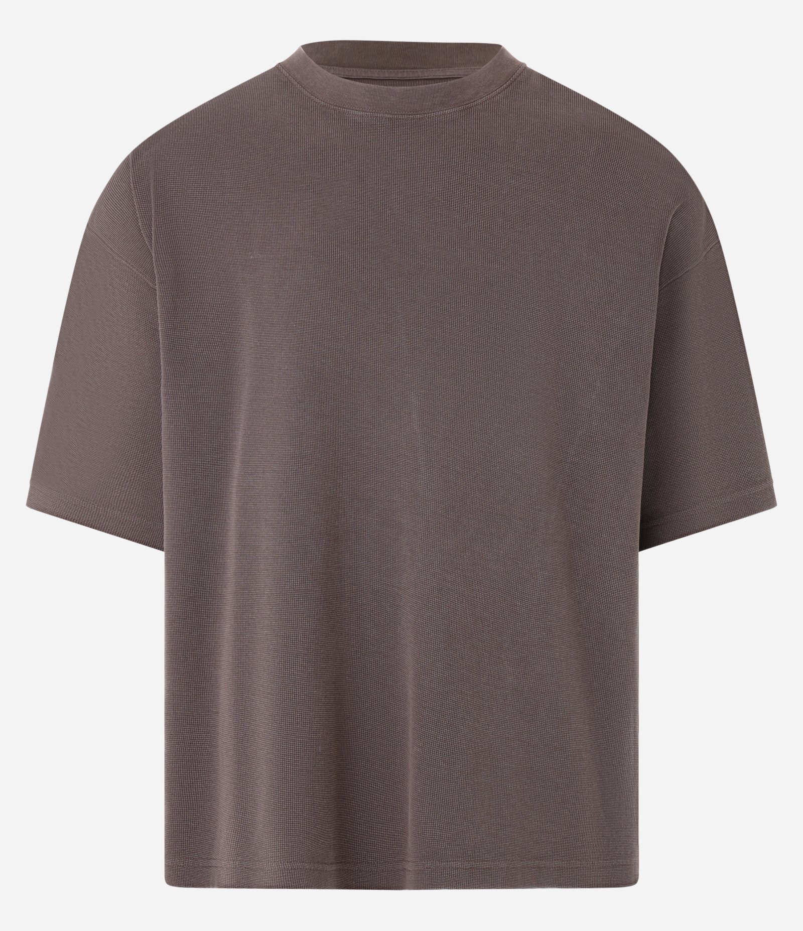 Camiseta Boxy com Algodão eTextura Waffle Marrom 4