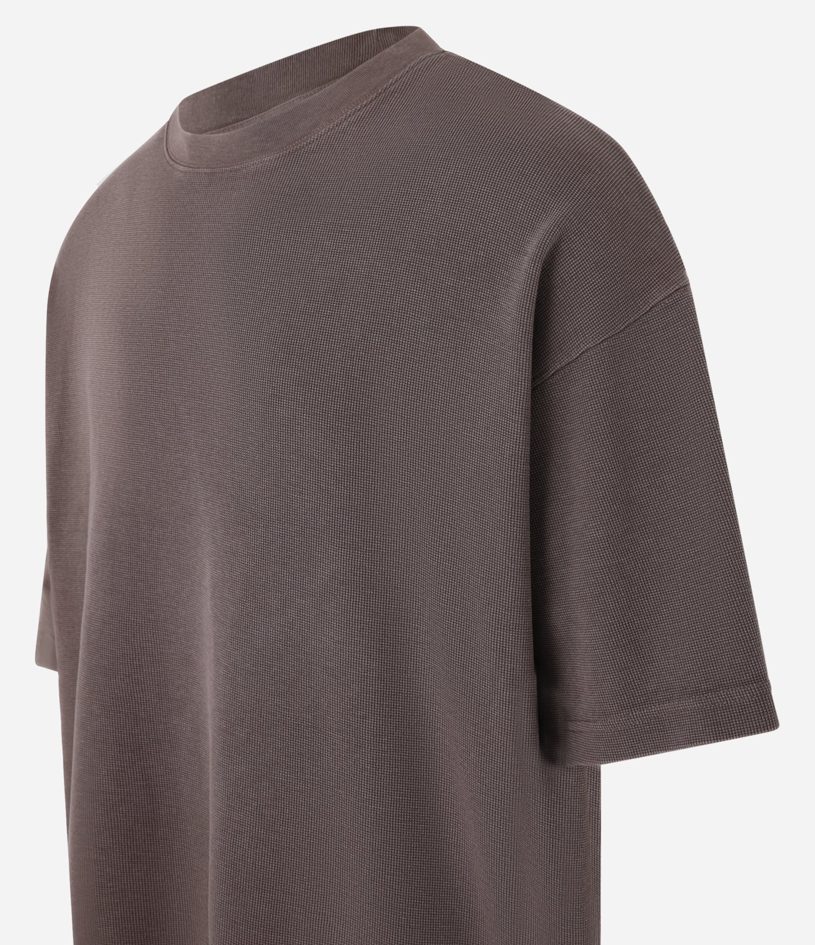 Camiseta Boxy com Algodão eTextura Waffle Marrom 5