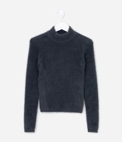 Suéter Infantil em Tricô com Pelinhos - Tam 5 a 14 Anos