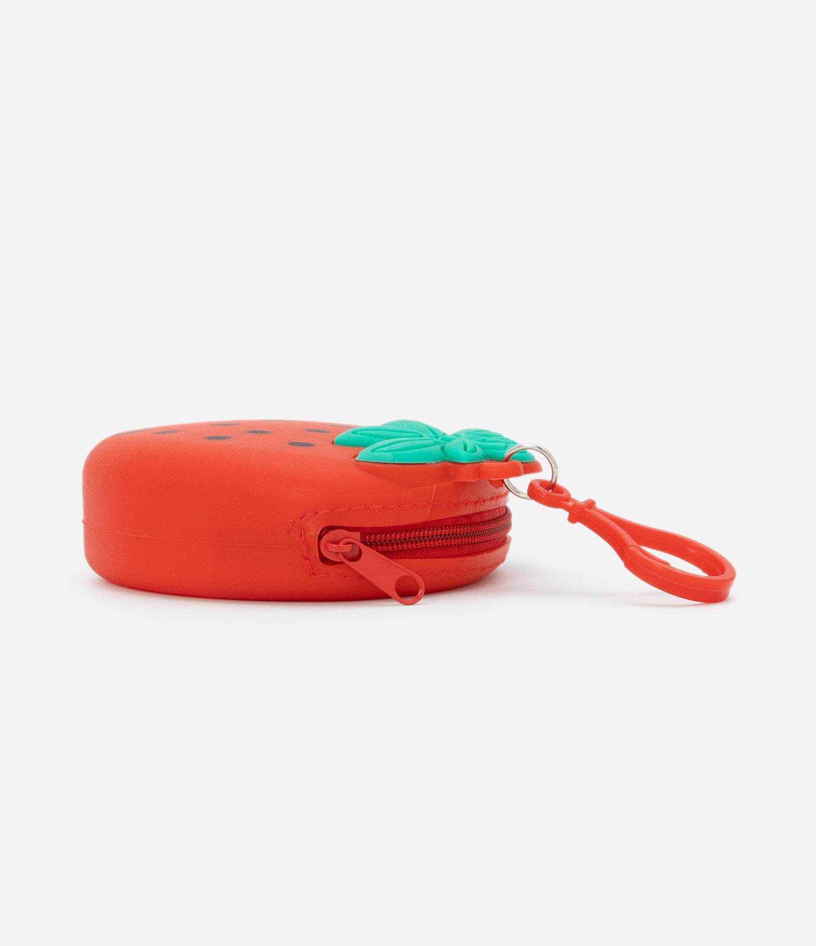 Nécessaire Porta Moedas Jelly com Estampa de Morango Vermelho 3