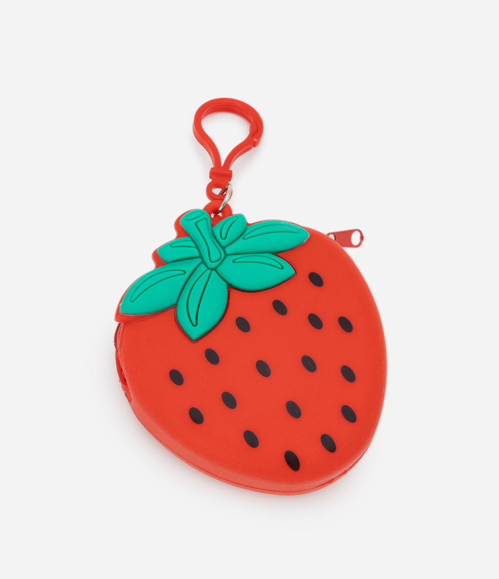Nécessaire Porta Moedas Jelly com Estampa de Morango Vermelho 4