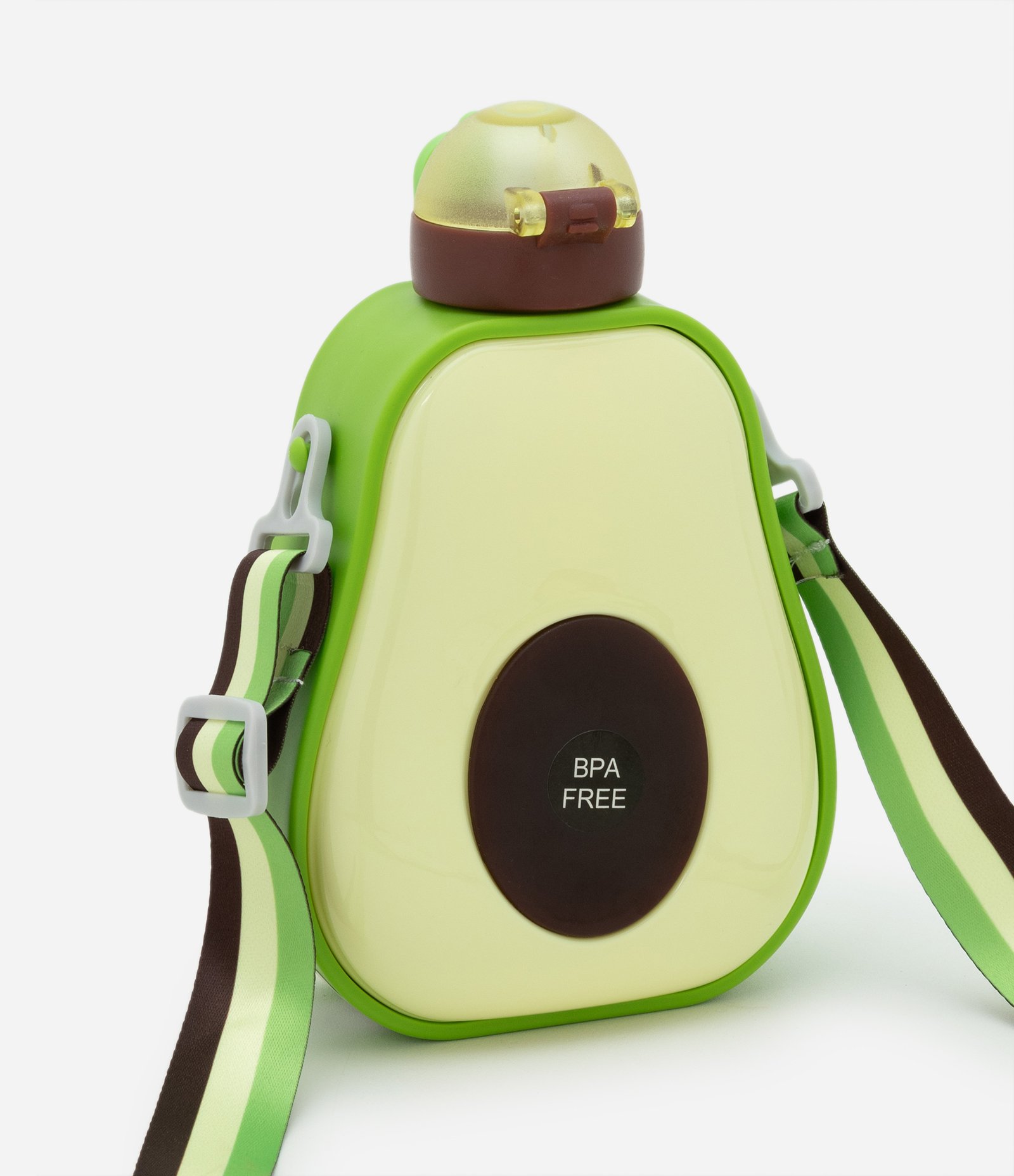 Garrafa Térmica em Plástico Abacate com Alça Ajustável Listrada Verde 3