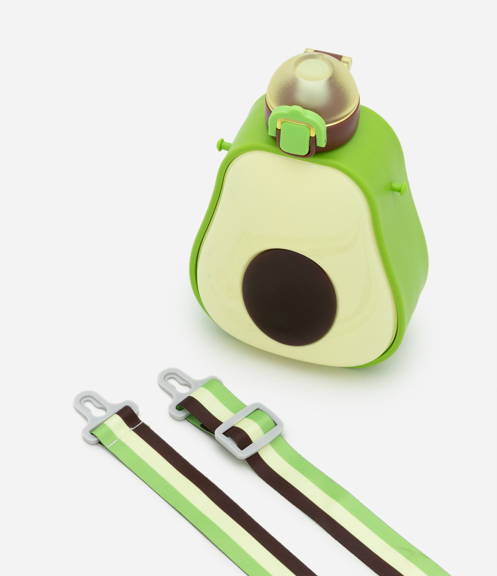 Garrafa Térmica em Plástico Abacate com Alça Ajustável Listrada Verde 6
