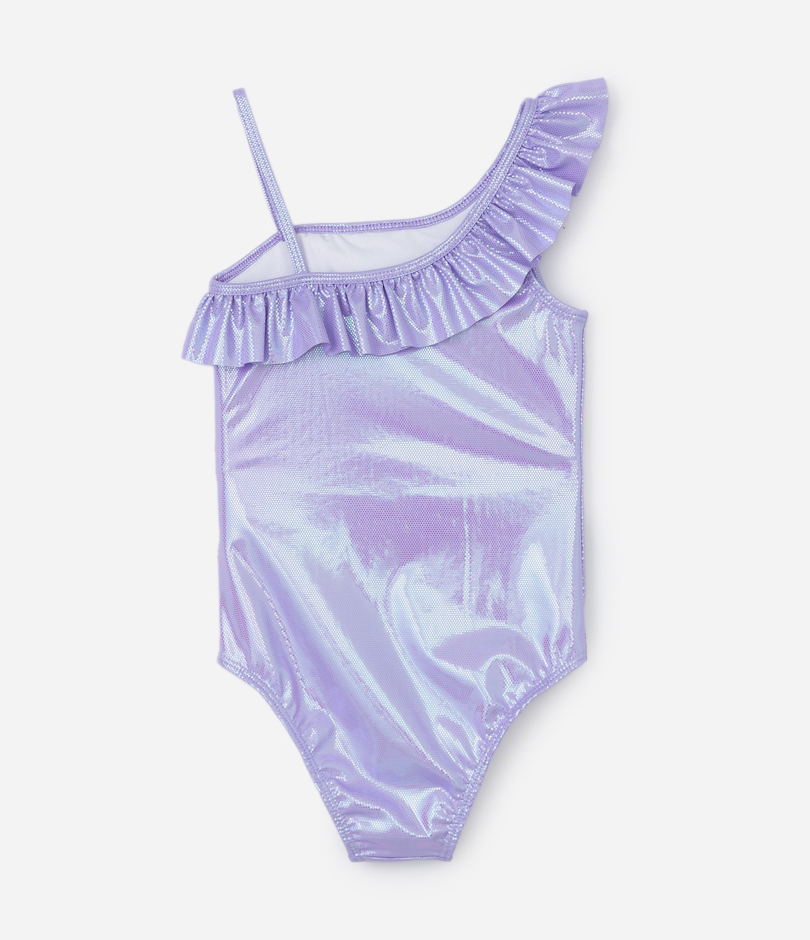 Maiô Infantil Holográfico com Babado - Tam 5 a 12 anos Roxo 2