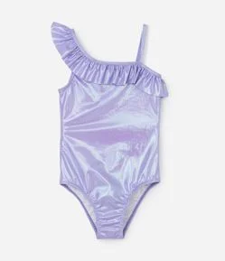 Maiô Infantil Holográfico com Babado - Tam 5 a 12 anos