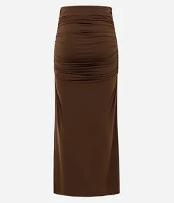 Saia Longa em Microfibra com Franzido