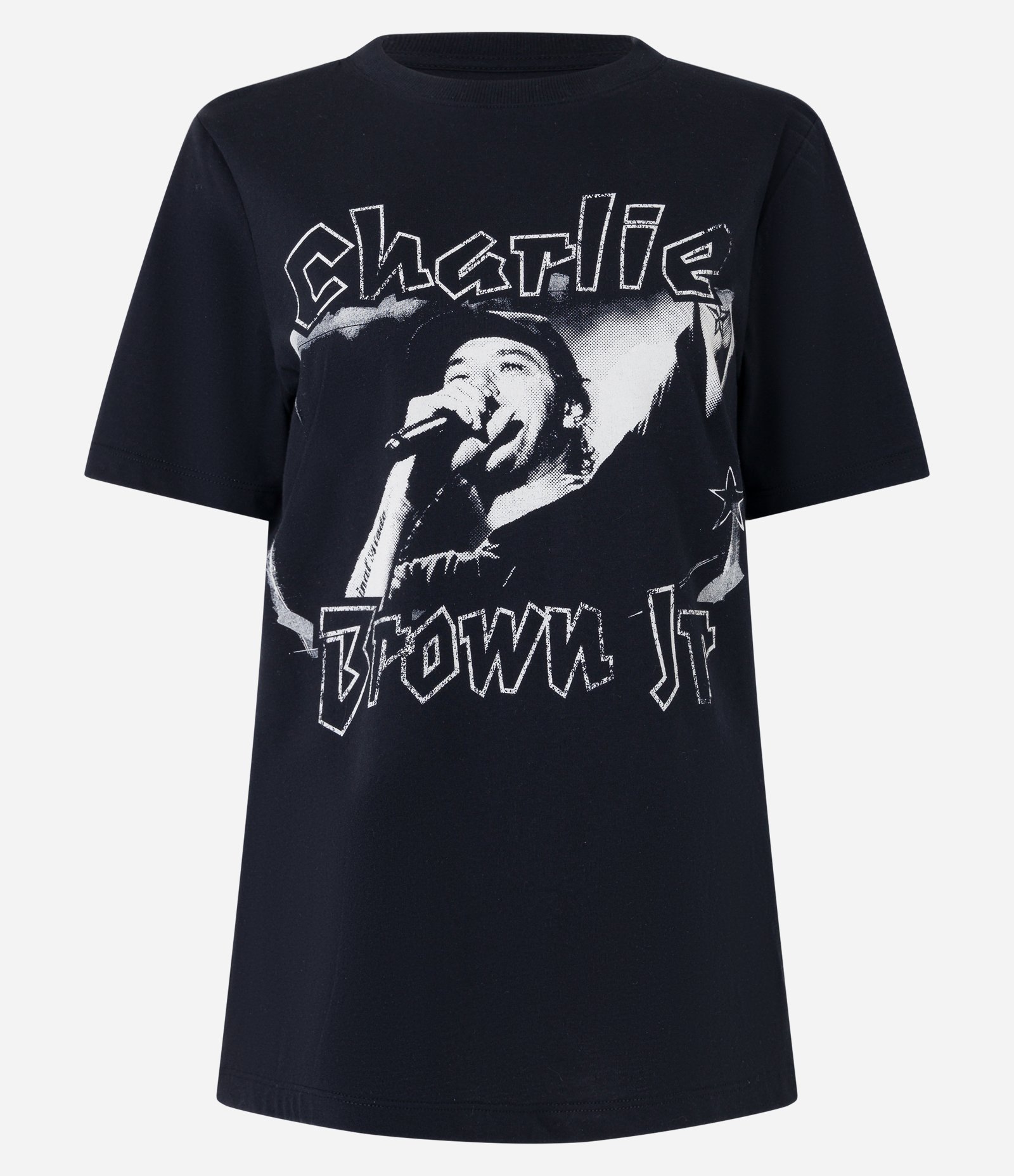 Camiseta Alongada em Algodão com Estampa Charlie Brown Jr Preto 3