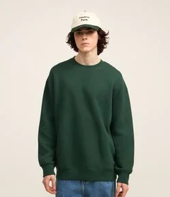 Casaco Relaxed Básico em Moletom