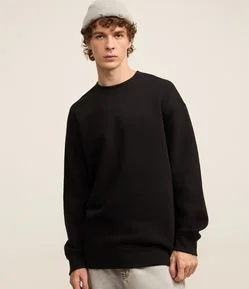 Casaco Relaxed Básico em Moletom