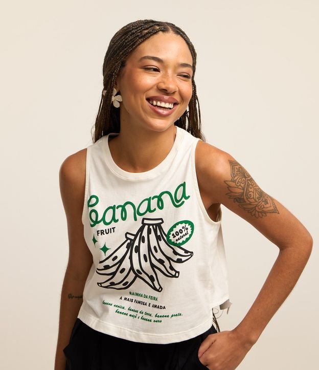 Blusa Regata Baby Look com Estampa Banana Rainha da Feira