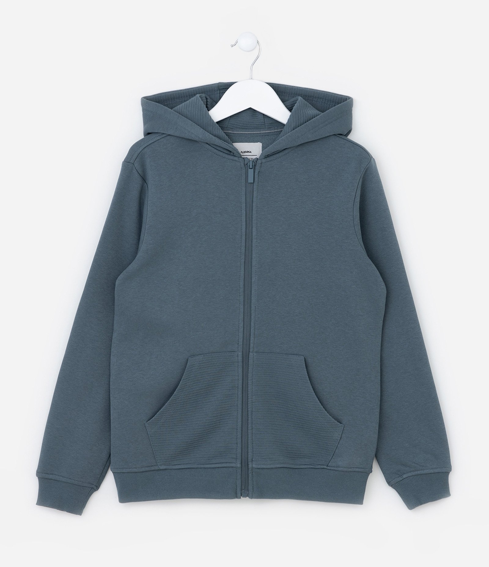 Jaqueta Infantil em Moletom com Capuz e Bolsos Canguru - Tam 5 a 14 Anos Azul 1