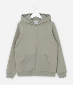 Jaqueta Infantil em Moletom com Capuz e Bolsos Canguru - Tam 5 a 14 Anos