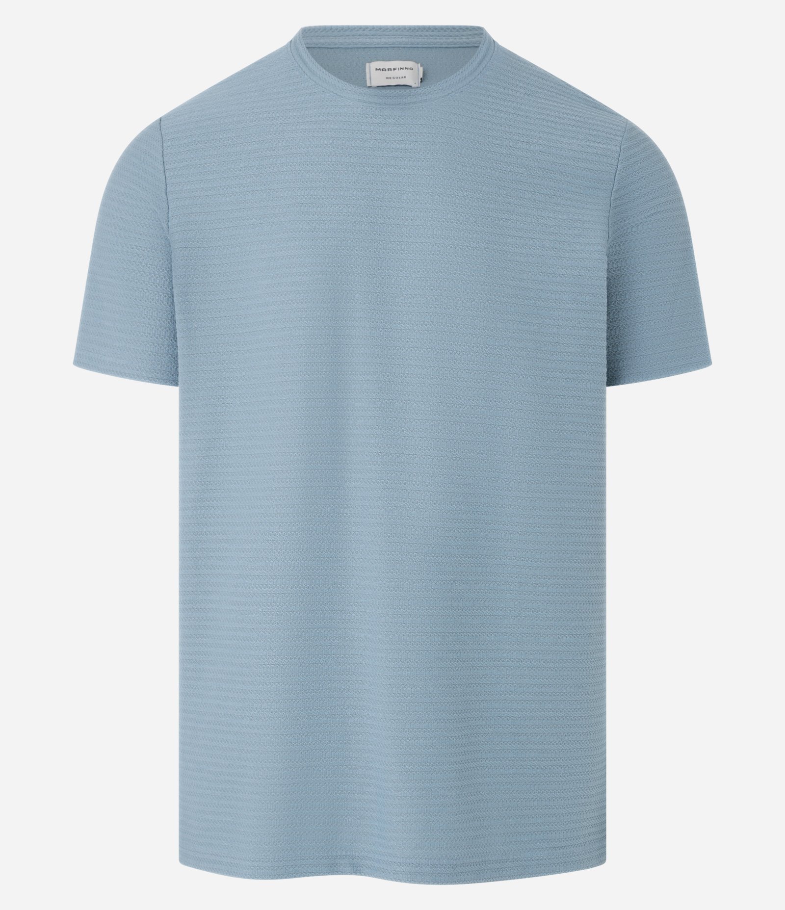 Camiseta Regular em Algodão com Textura Azul 7