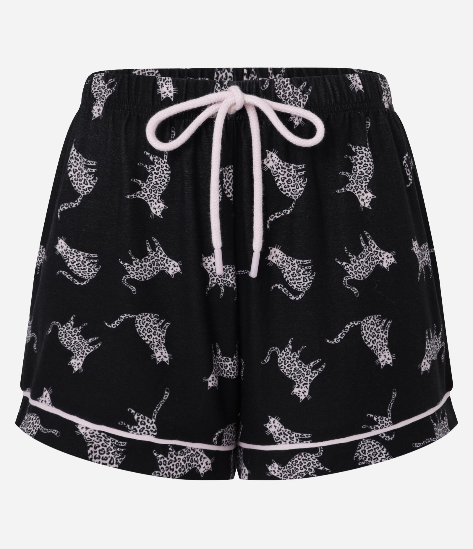 Short de Pijama Estampa Gatos Preto 5