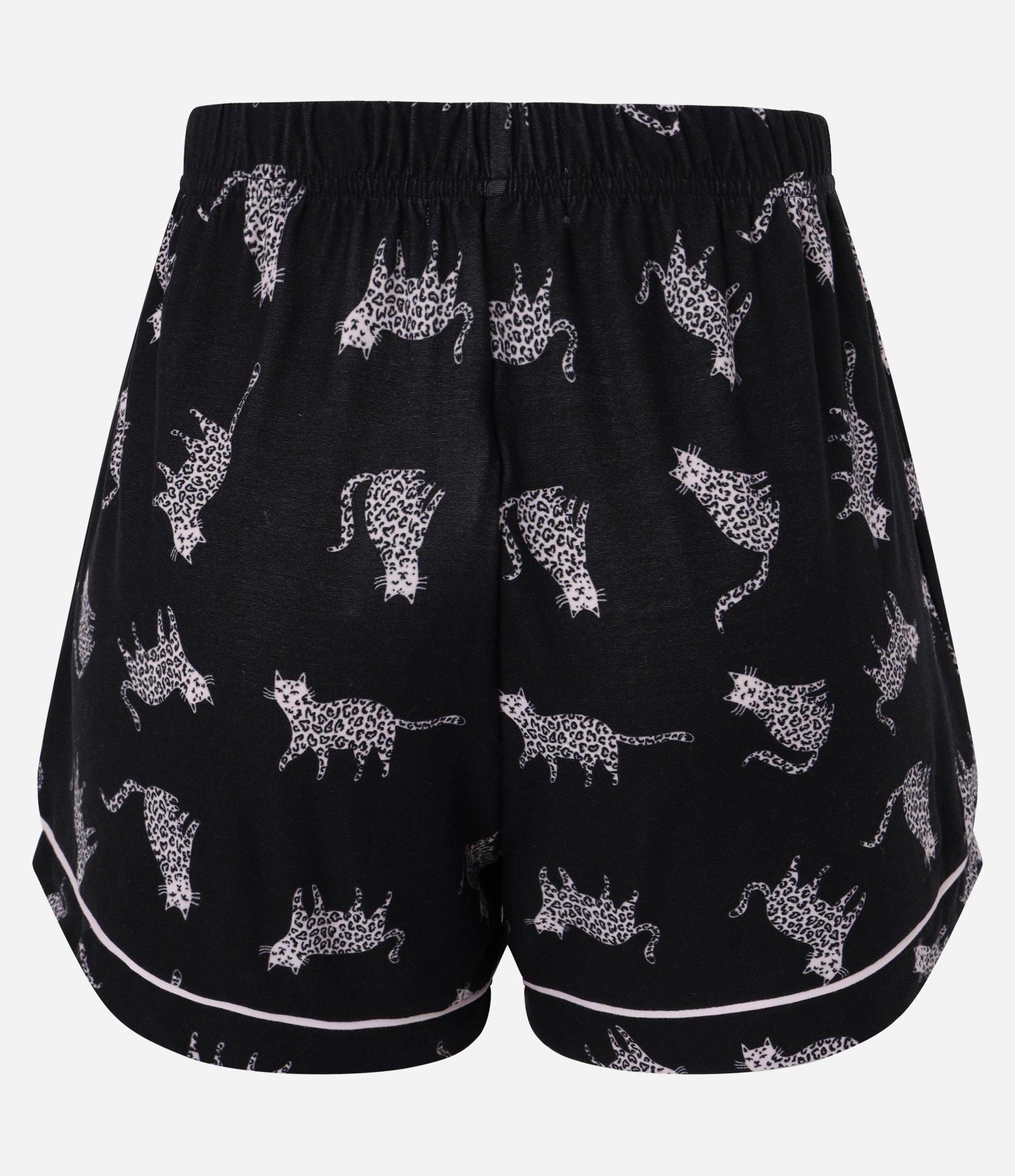 Short de Pijama Estampa Gatos Preto 6