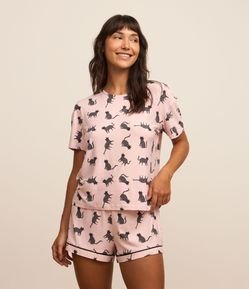 Short de Pijama Estampa Gatos