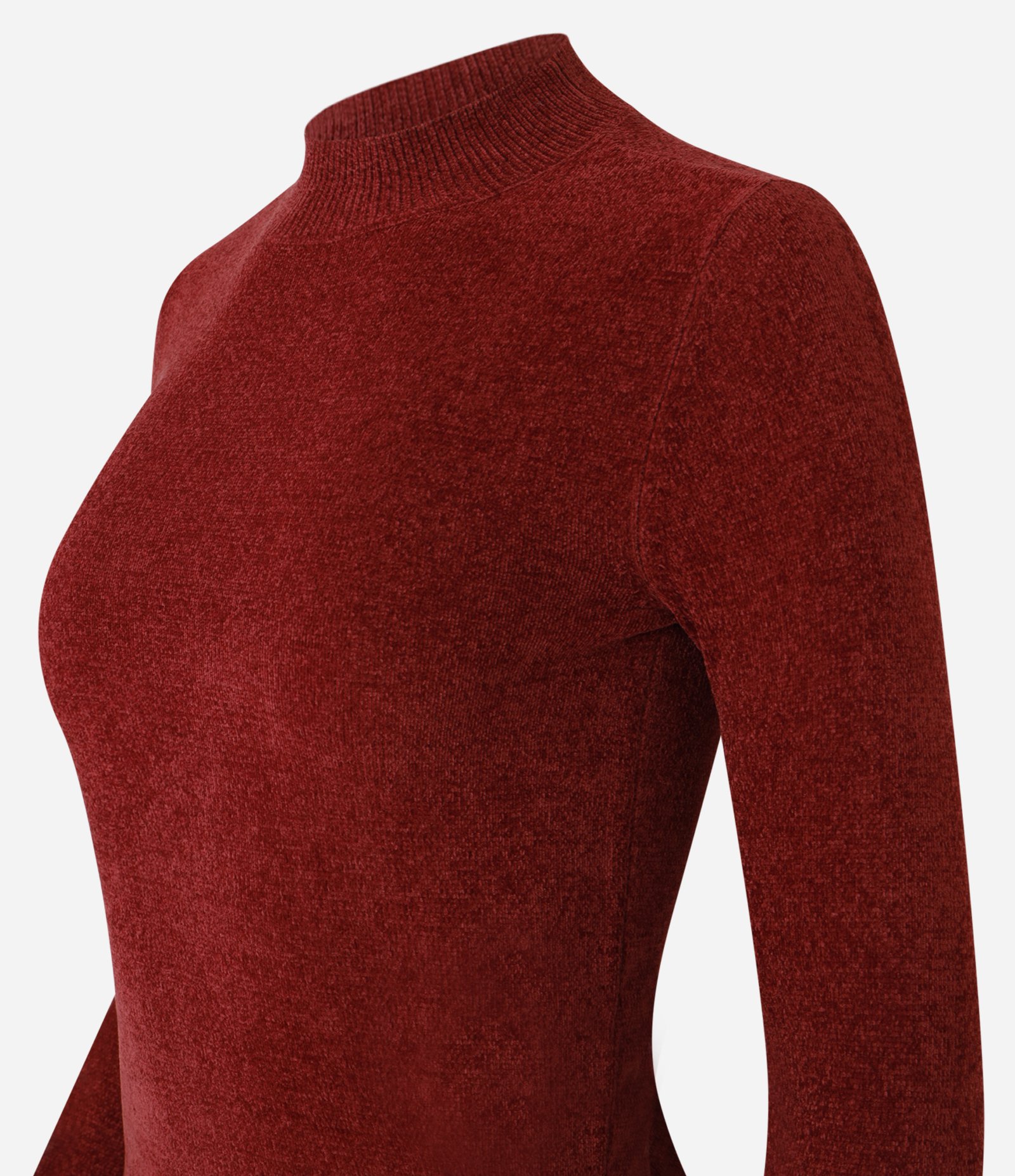 Blusa em Chenille com Gola Altinha Vermelho 5