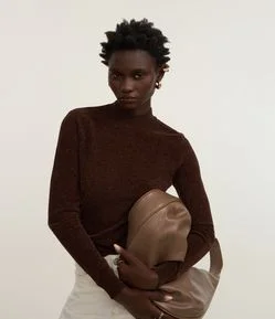 Blusa em Chenille com Gola Altinha