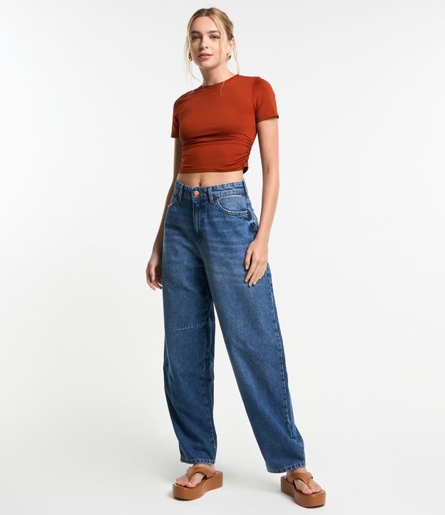 Blusa em Microfibra com Franzidinho Lateral