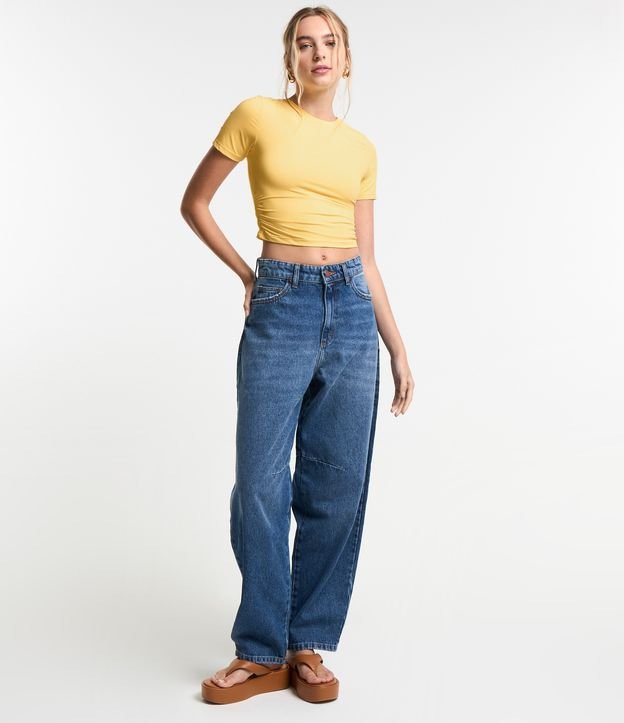 Blusa em Microfibra com Franzidinho Lateral