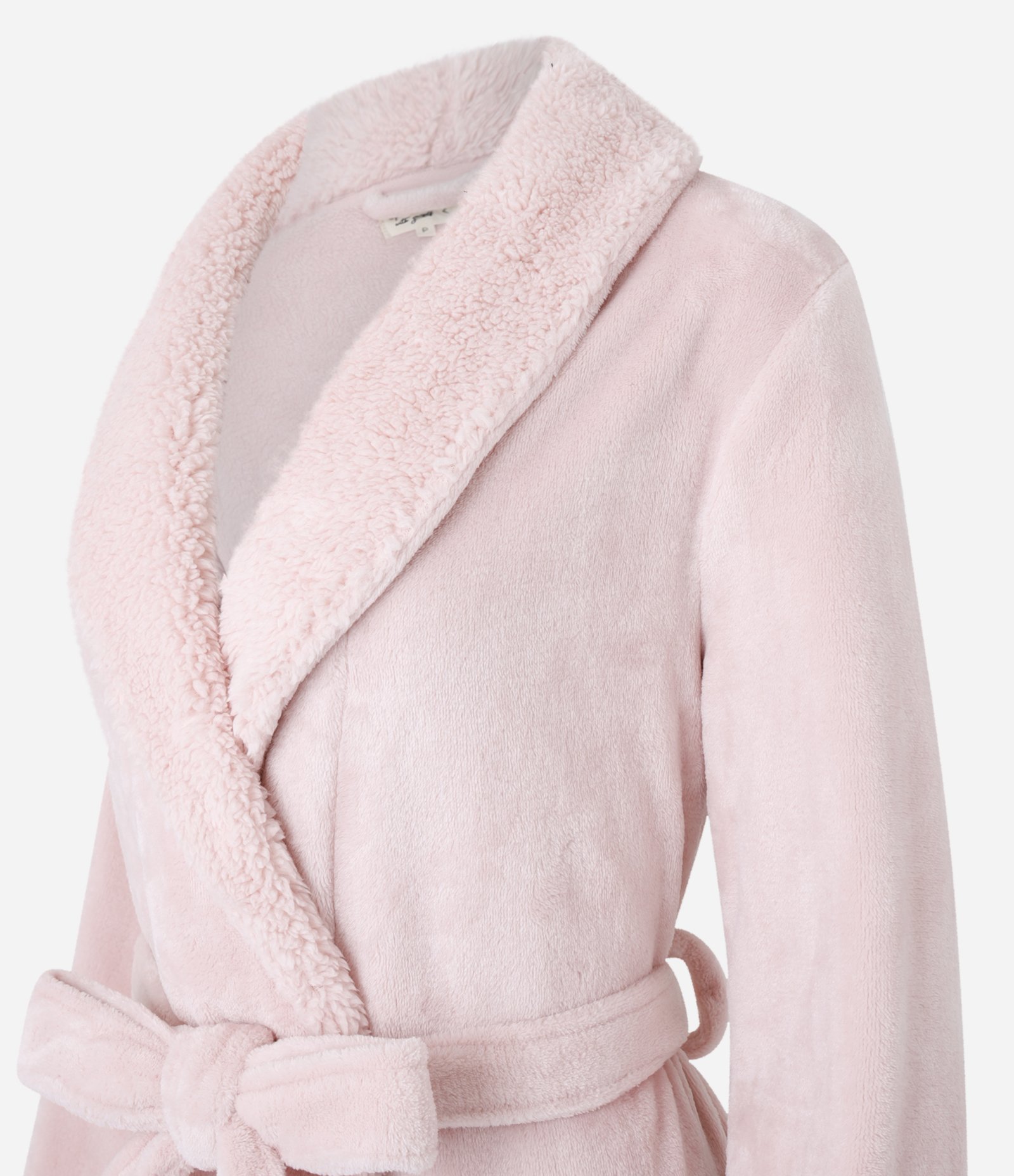 Robe Longo em Sherpa com Bolsos Rosa Claro 7