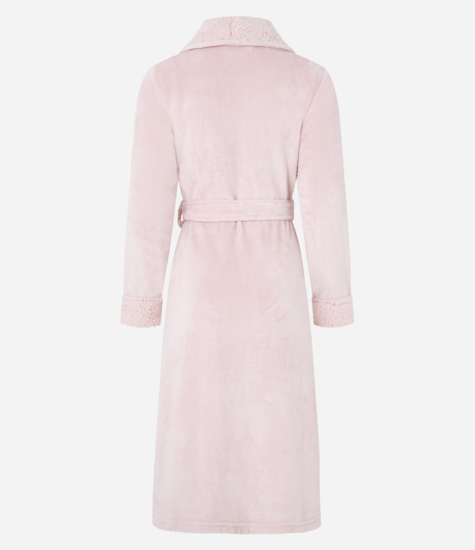 Robe Longo em Sherpa com Bolsos Rosa Claro 8