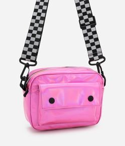 Bolsa Infantil em PU Holográfica com Alça Xadrez - Tam U