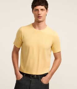 Camiseta Slim Básica em Algodão Peruano com Gola Redonda