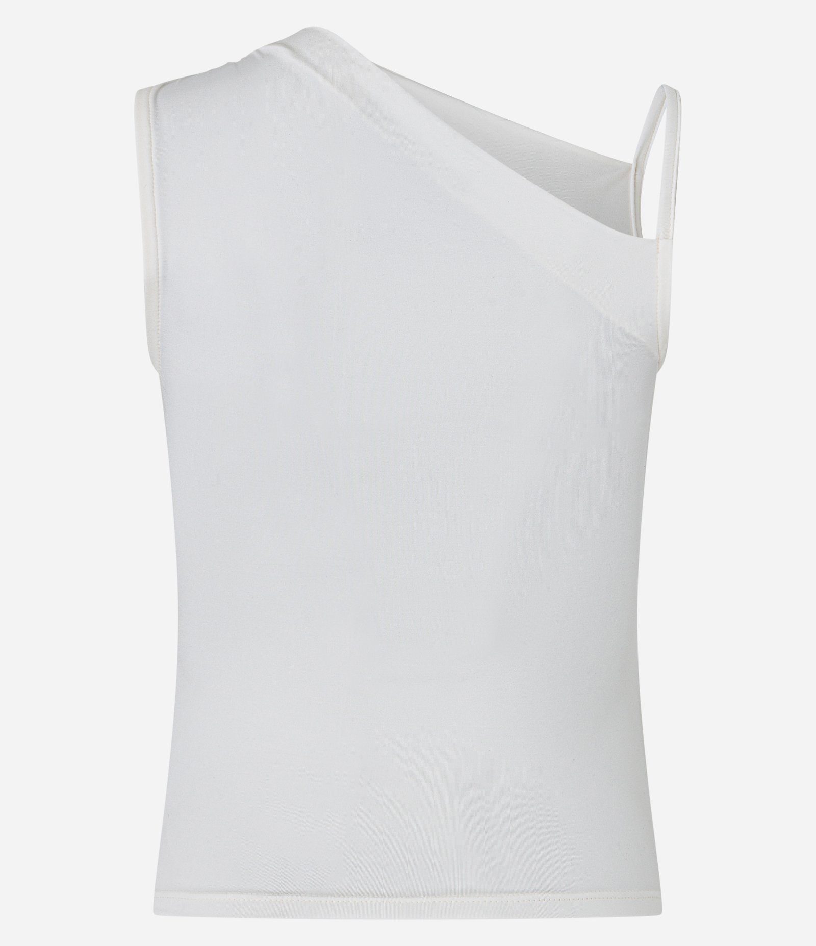 Blusa Jersey com Drapeado no ombro e Alça Fina Branco 2