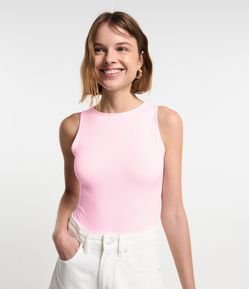 Body sem Manga em Microfibra e Botões para Fechamento