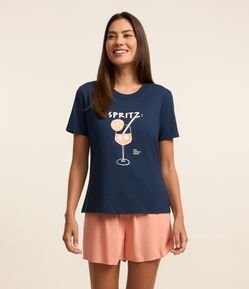 Pijama Short Doll em Viscose com Estampa Spritz