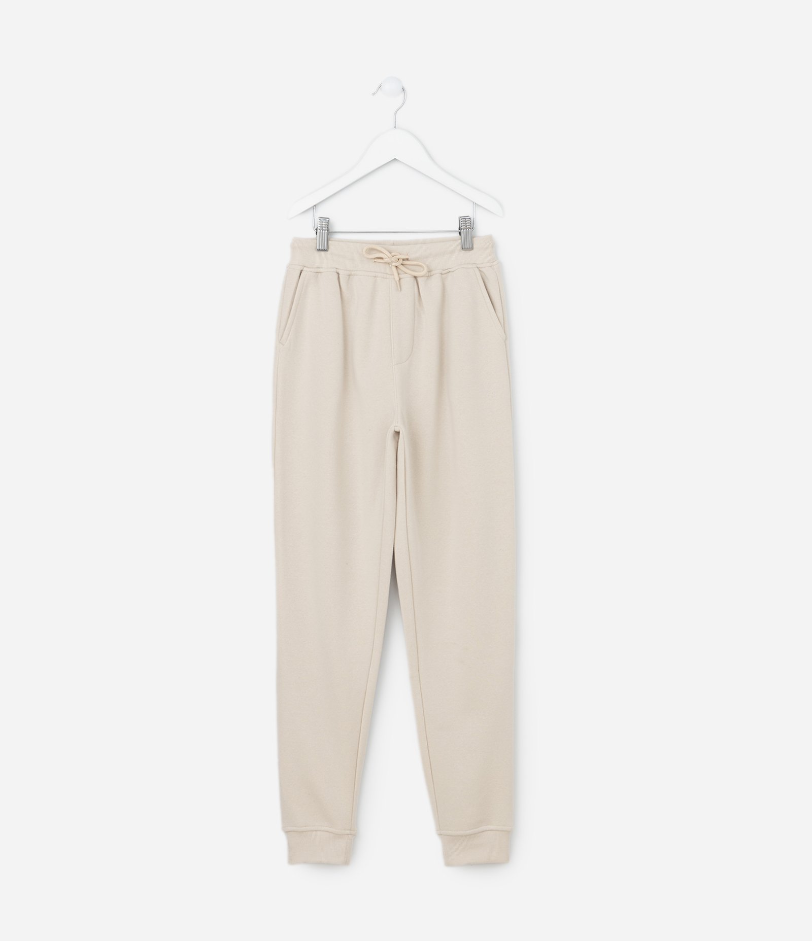 Calça Infantil em Moletom Básica - Tam 5 a 14 anos Bege 1