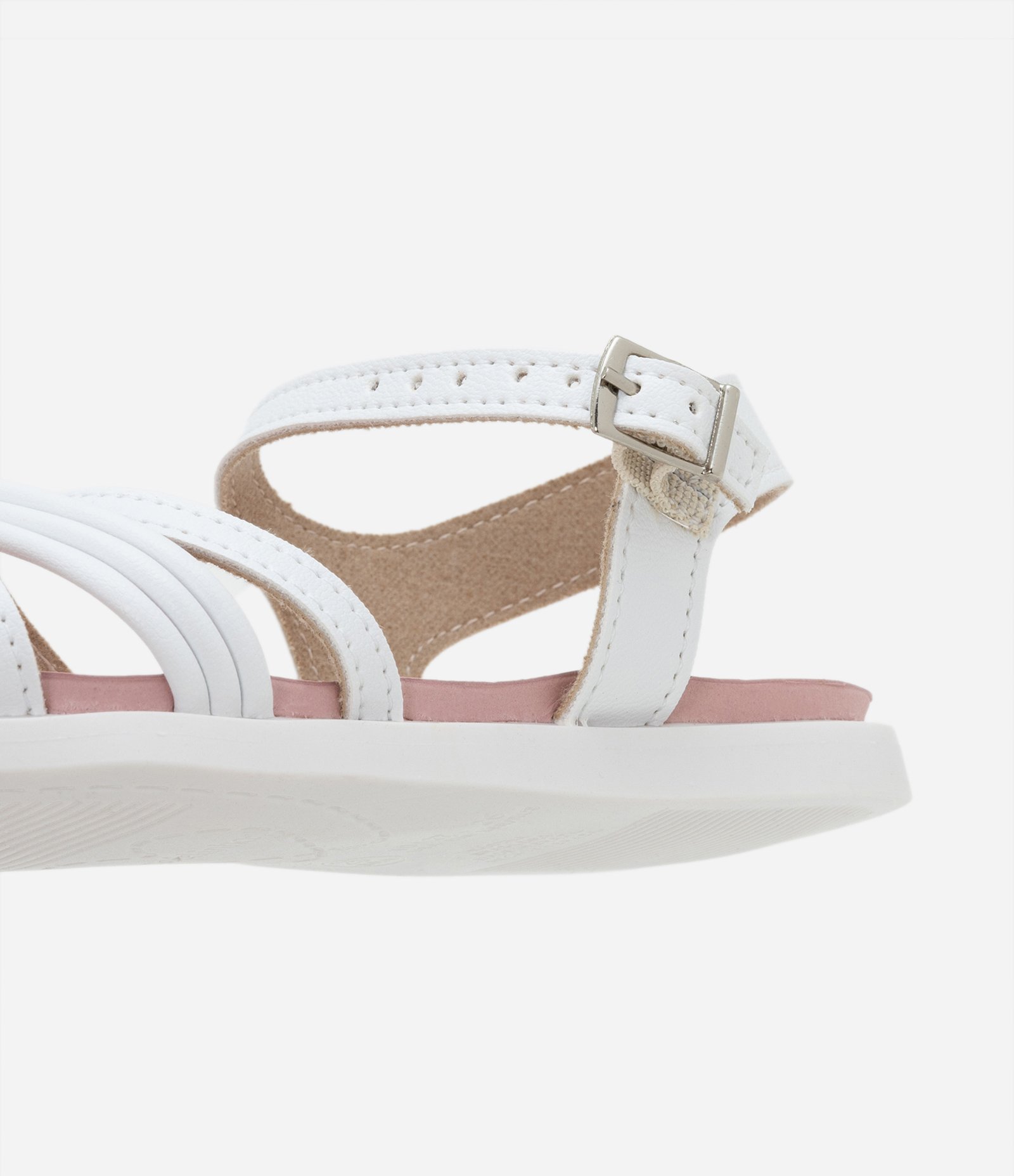 Sandália Infantil de Tiras com Fivela de Estrela - Tam 20 a 25 Branco 5