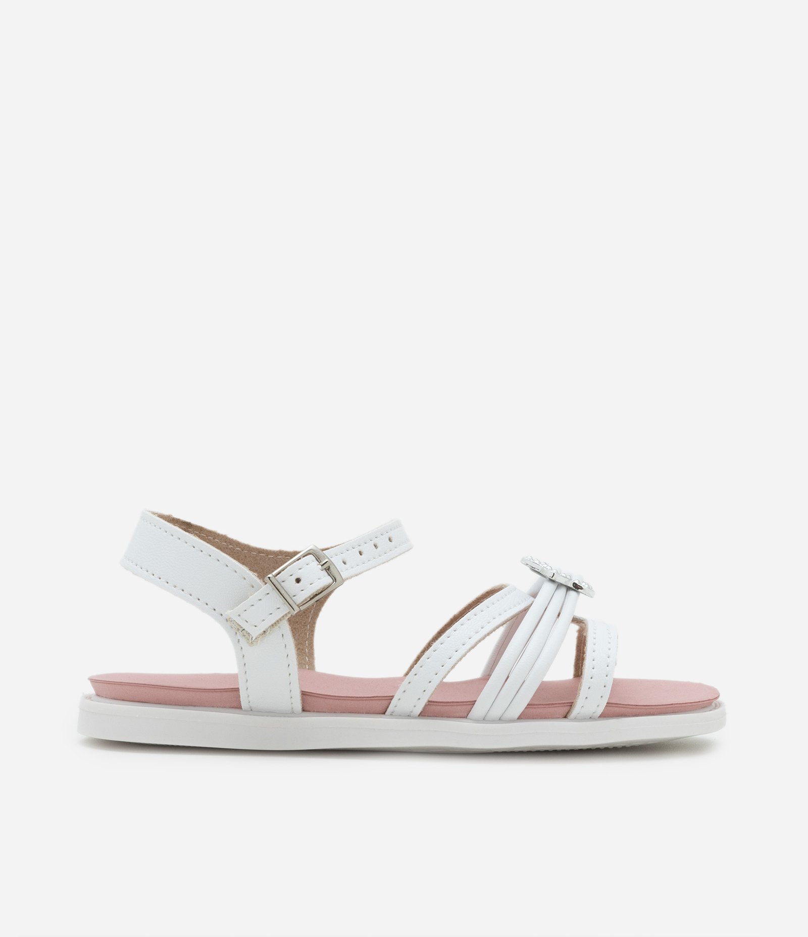 Sandália Infantil de Tiras com Fivela de Estrela - Tam 20 a 25 Branco 6