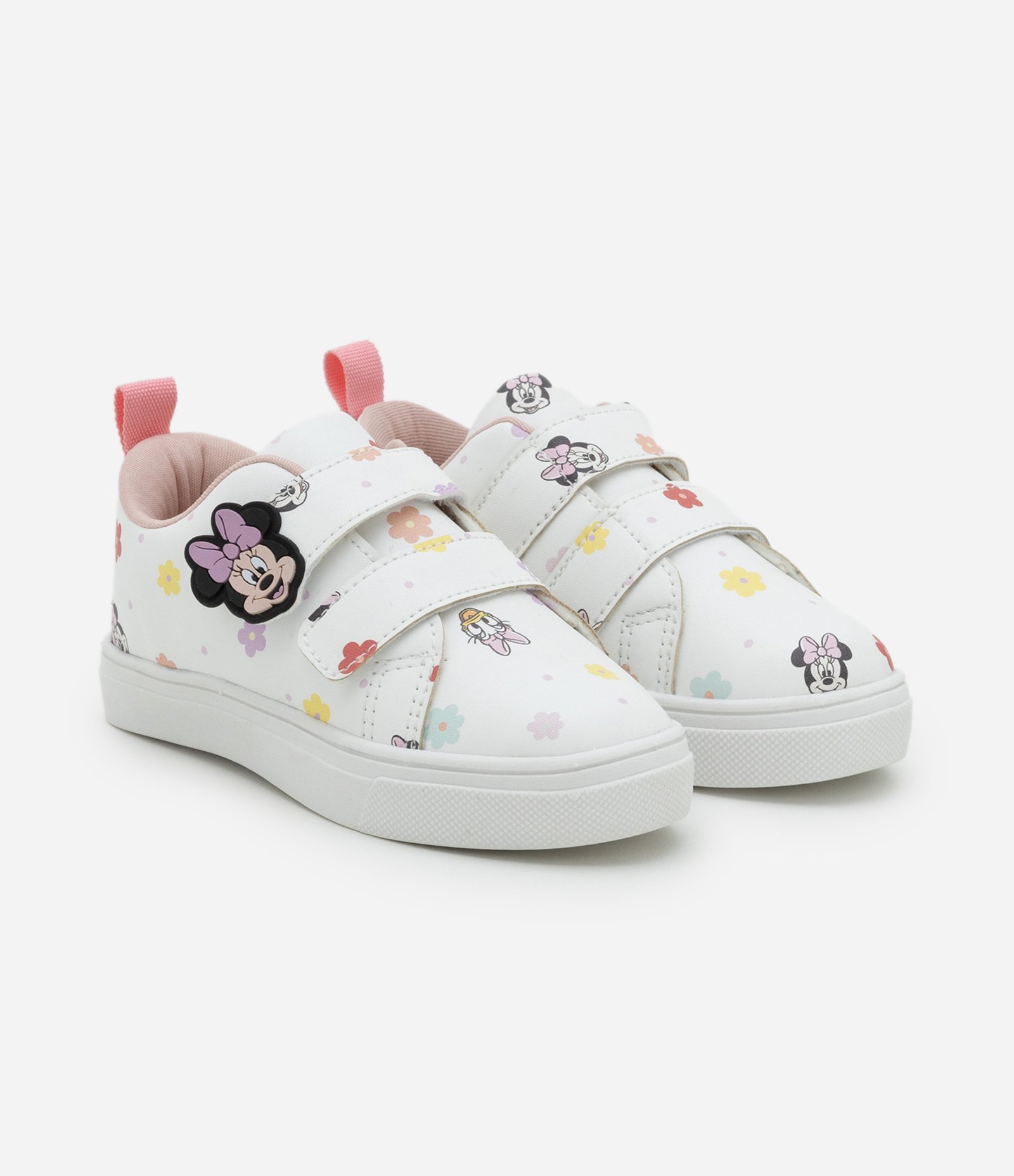 Tênis Infantil com Velcro e Patch da Minnie - Tam 20 a 30 Branco 1