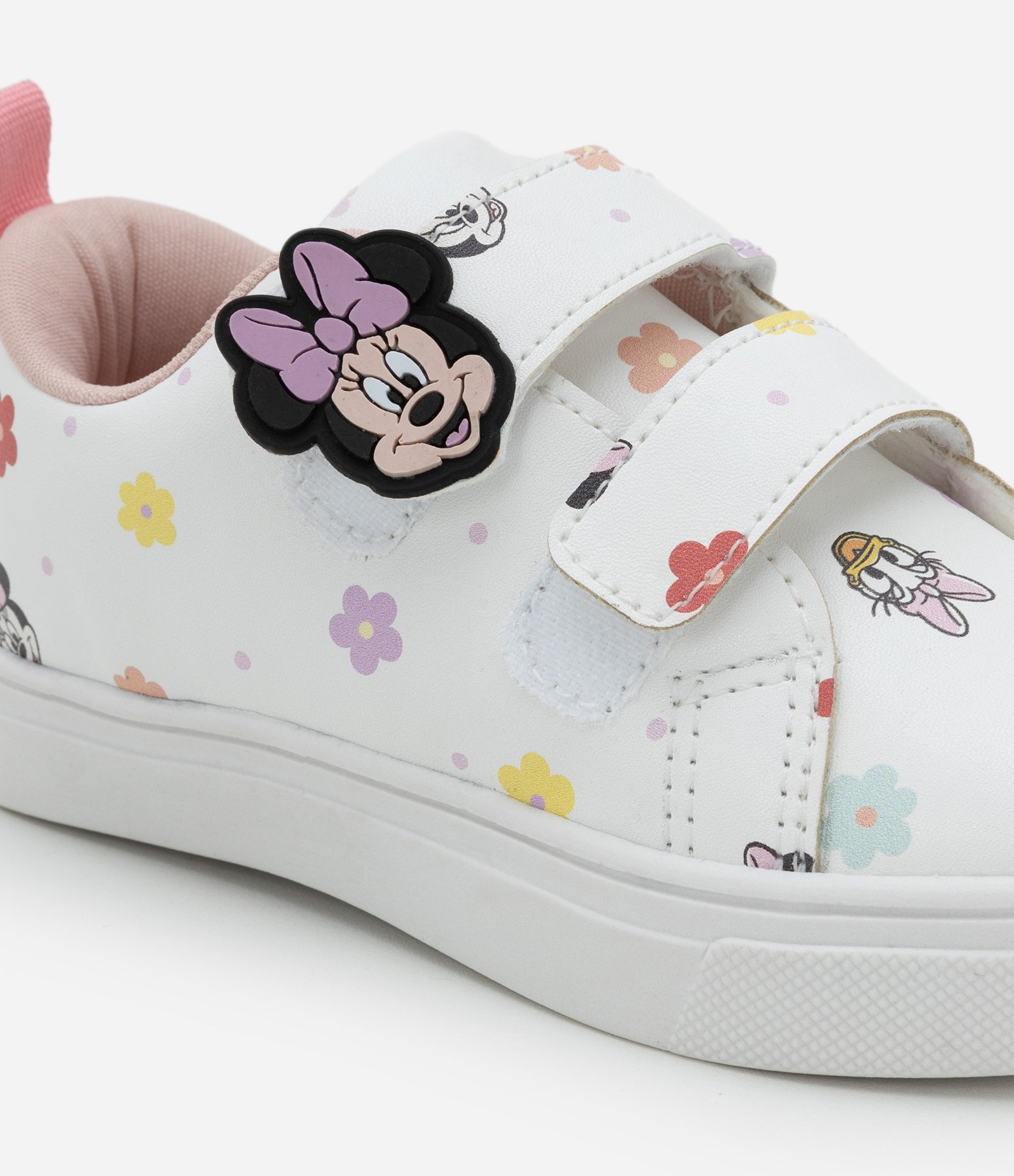 Tênis Infantil com Velcro e Patch da Minnie - Tam 20 a 30 Branco 5