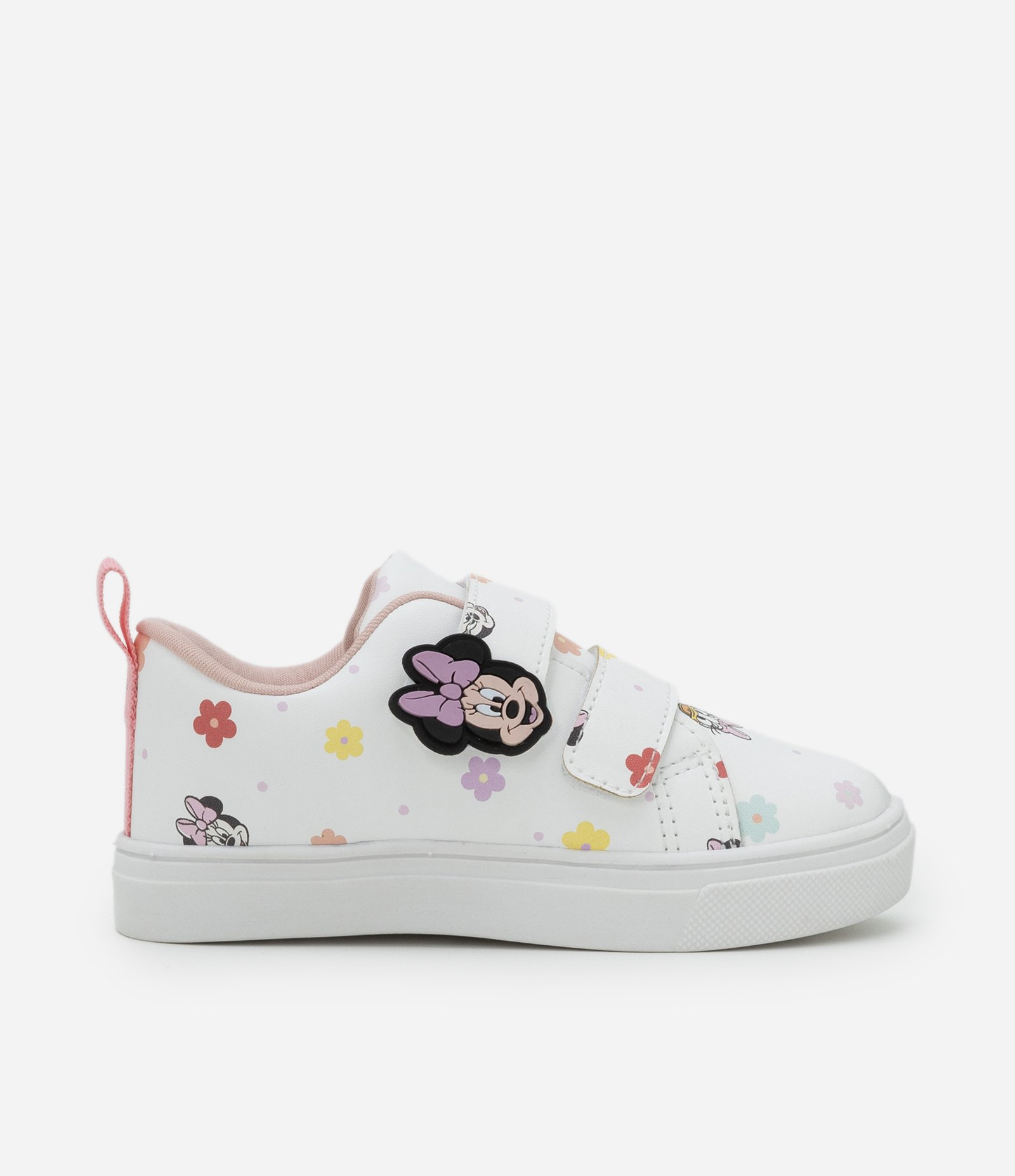Tênis Infantil com Velcro e Patch da Minnie - Tam 20 a 30 Branco 6