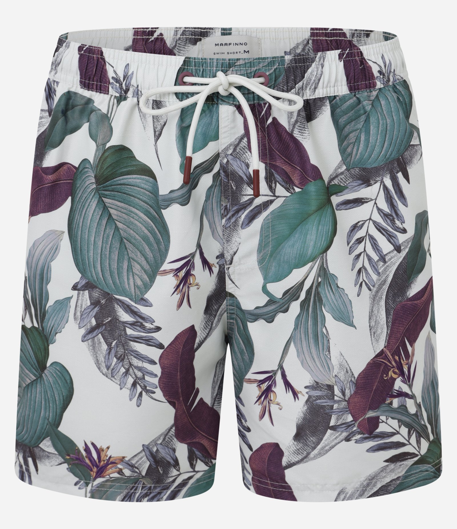 Bermuda em Microfibra  com Cós Elástico e Estampa Floral Branco/Verde/Roxo 5