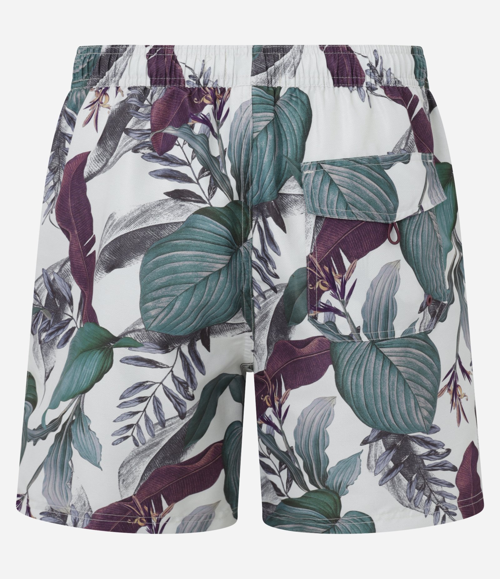 Bermuda em Microfibra  com Cós Elástico e Estampa Floral Branco/Verde/Roxo 6