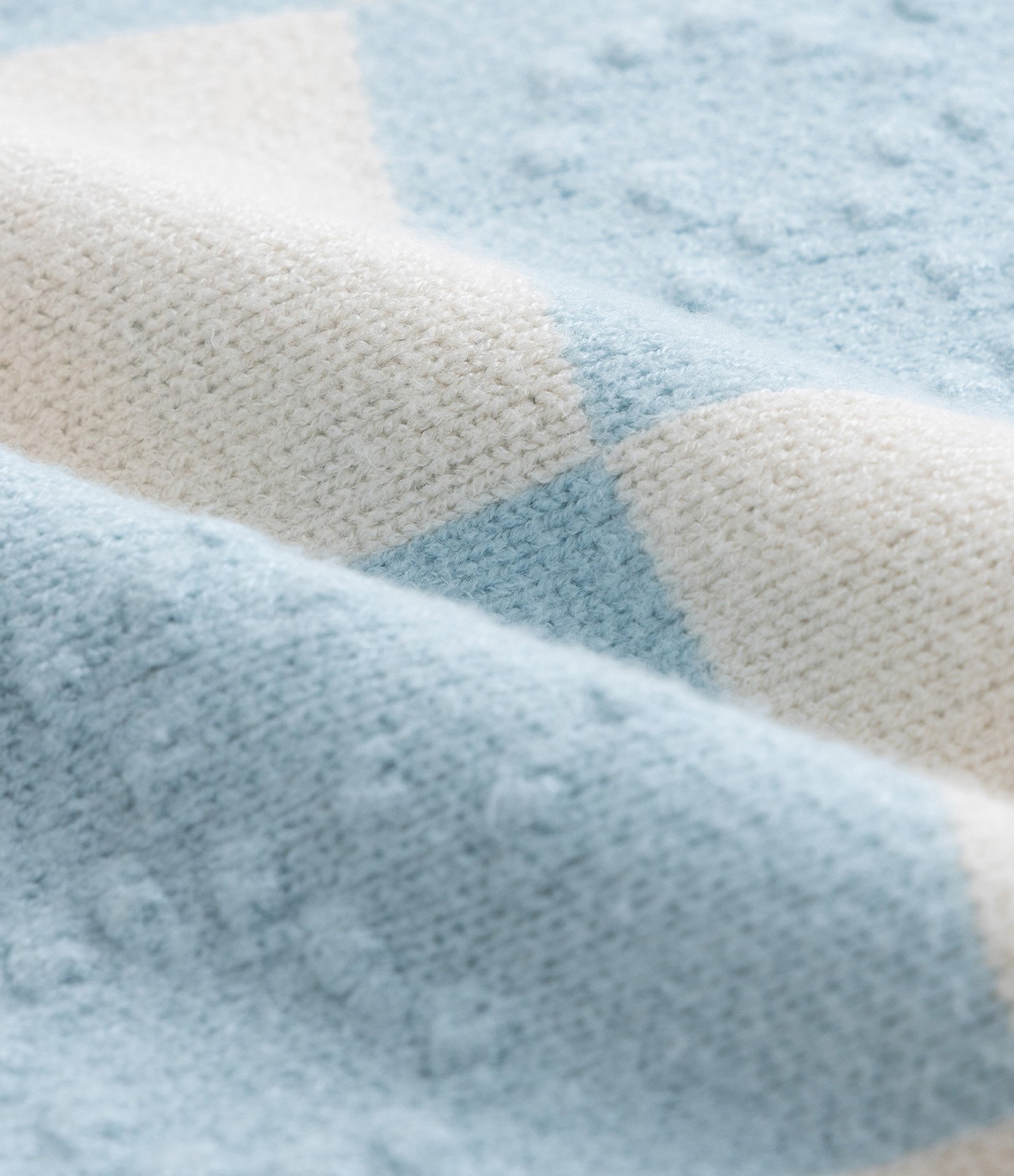 Blusão Infantil em Jacquard com Mangas Bufantes - Tam 5 a 14 Anos Azul/Off White 3