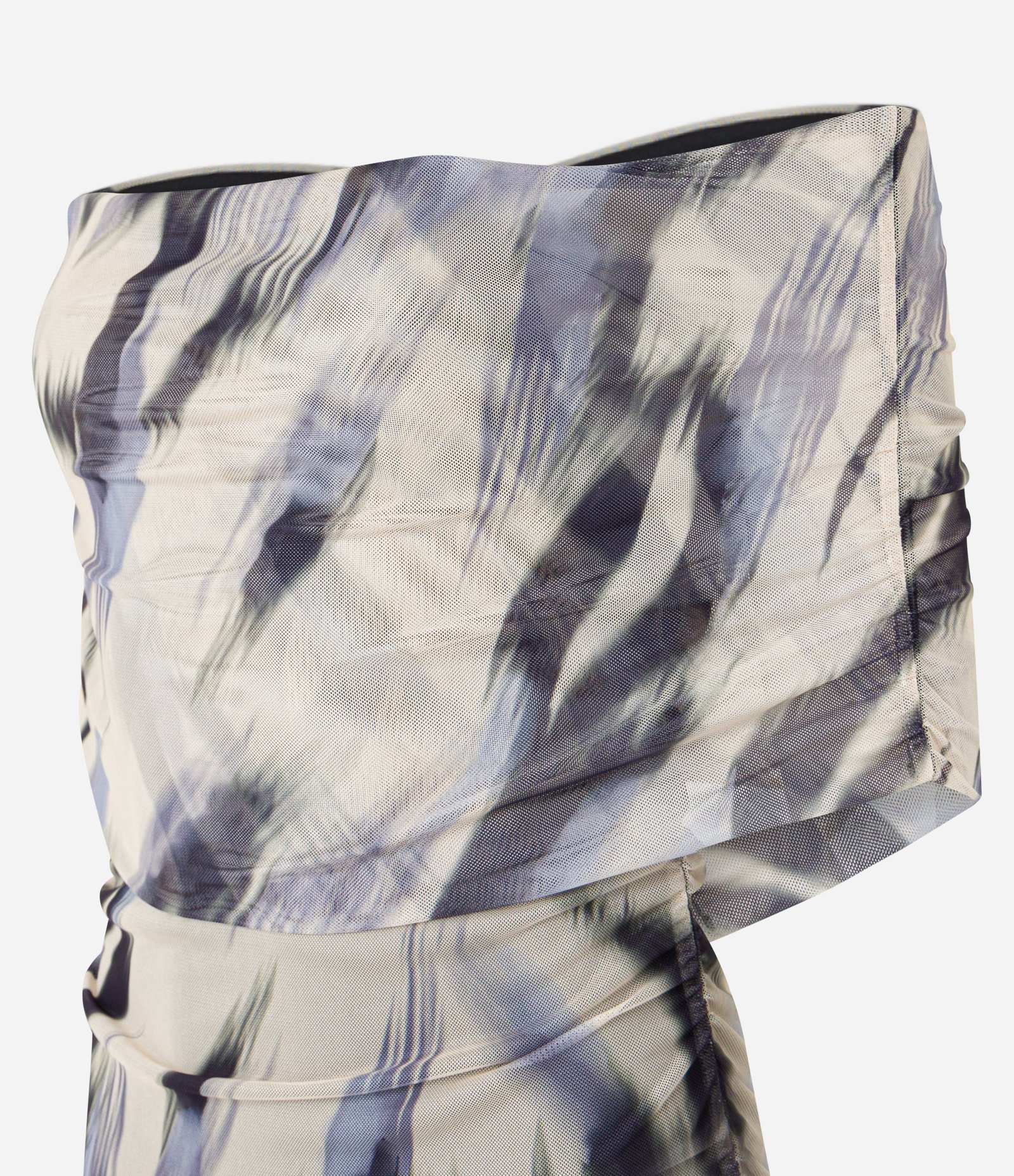 Vestido Midi em Tule Ombro a Ombro com Camada e  Animal Print Multicores 7