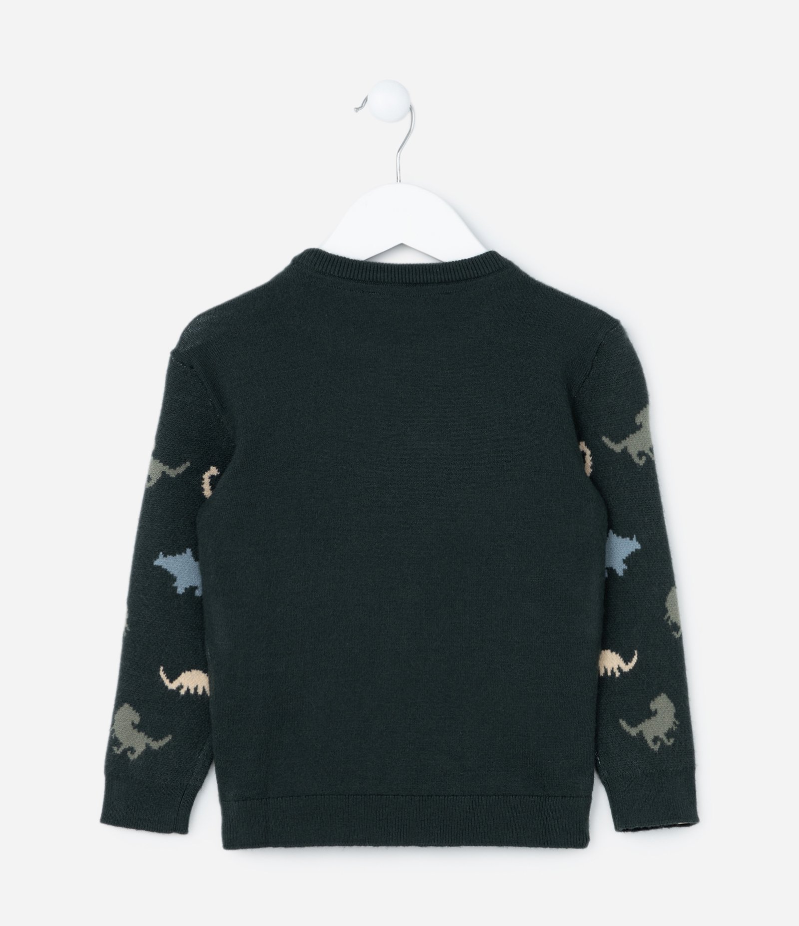 Suéter Infantil com Estampa Dinossauros - Tam 1 a 4 Anos Verde Escuro 2