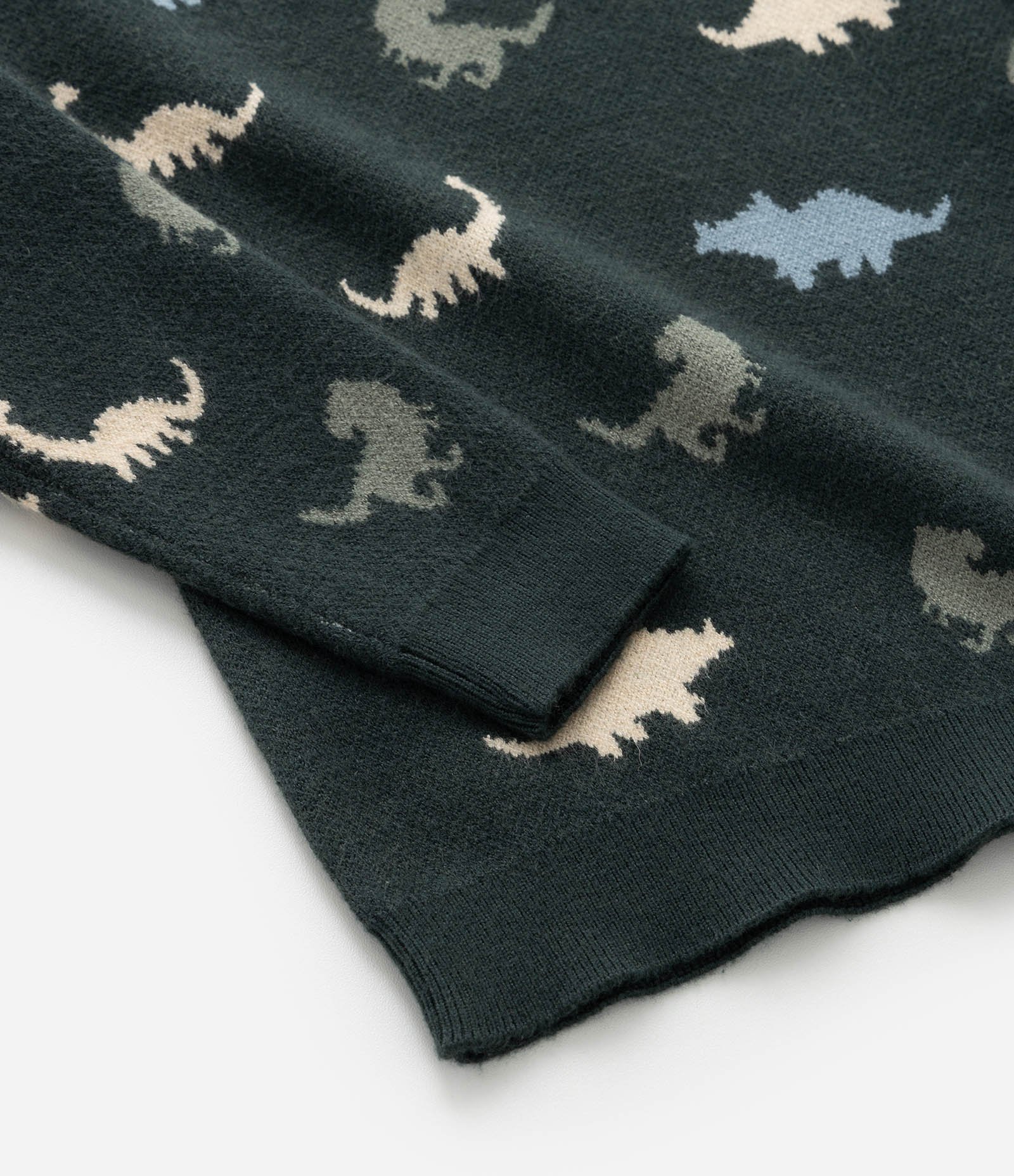 Suéter Infantil com Estampa Dinossauros - Tam 1 a 4 Anos Verde Escuro 5