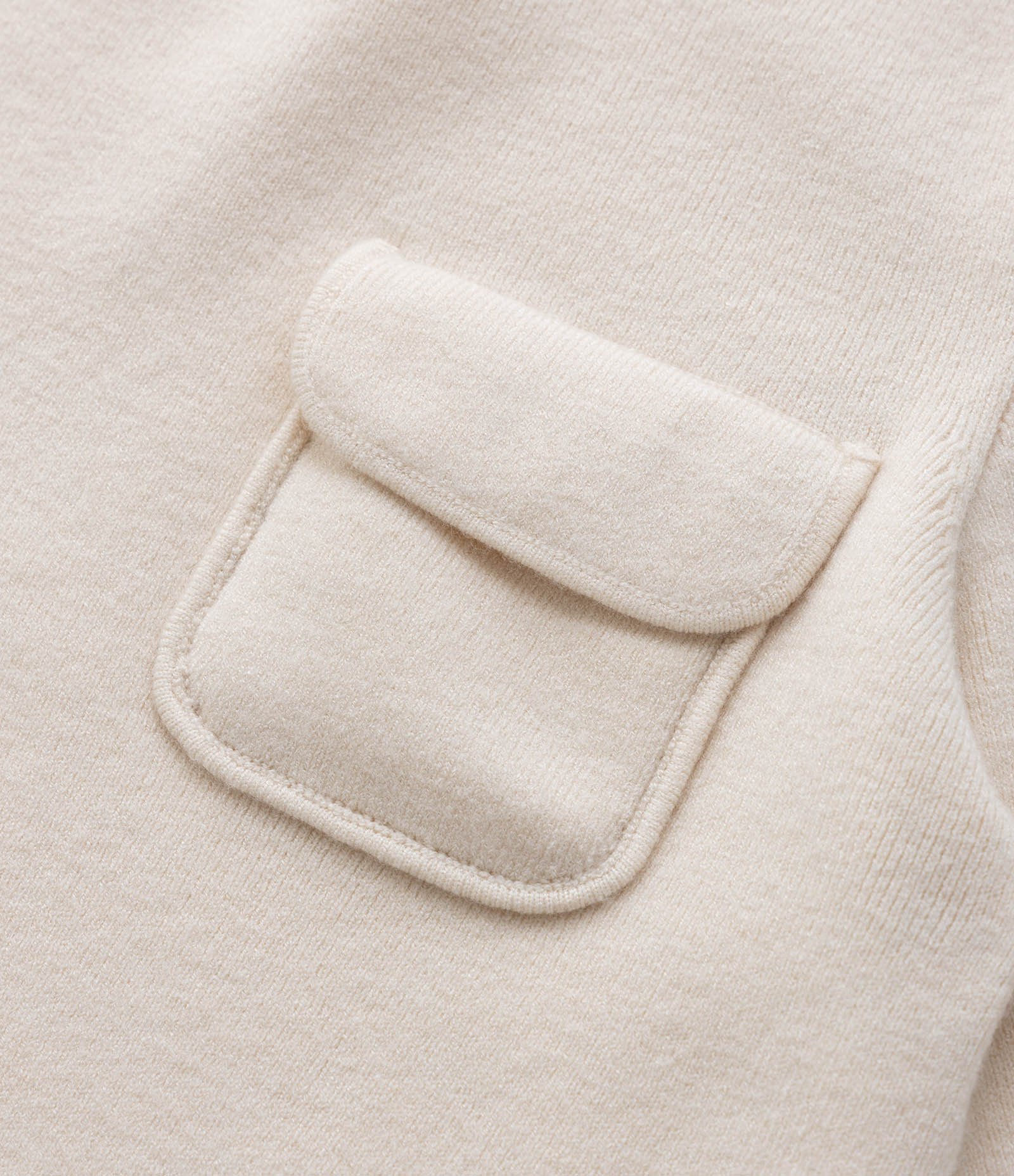 Suéter Infantil com Bolsinho e Lapela - Tam 1 a 4 Anos Bege 6