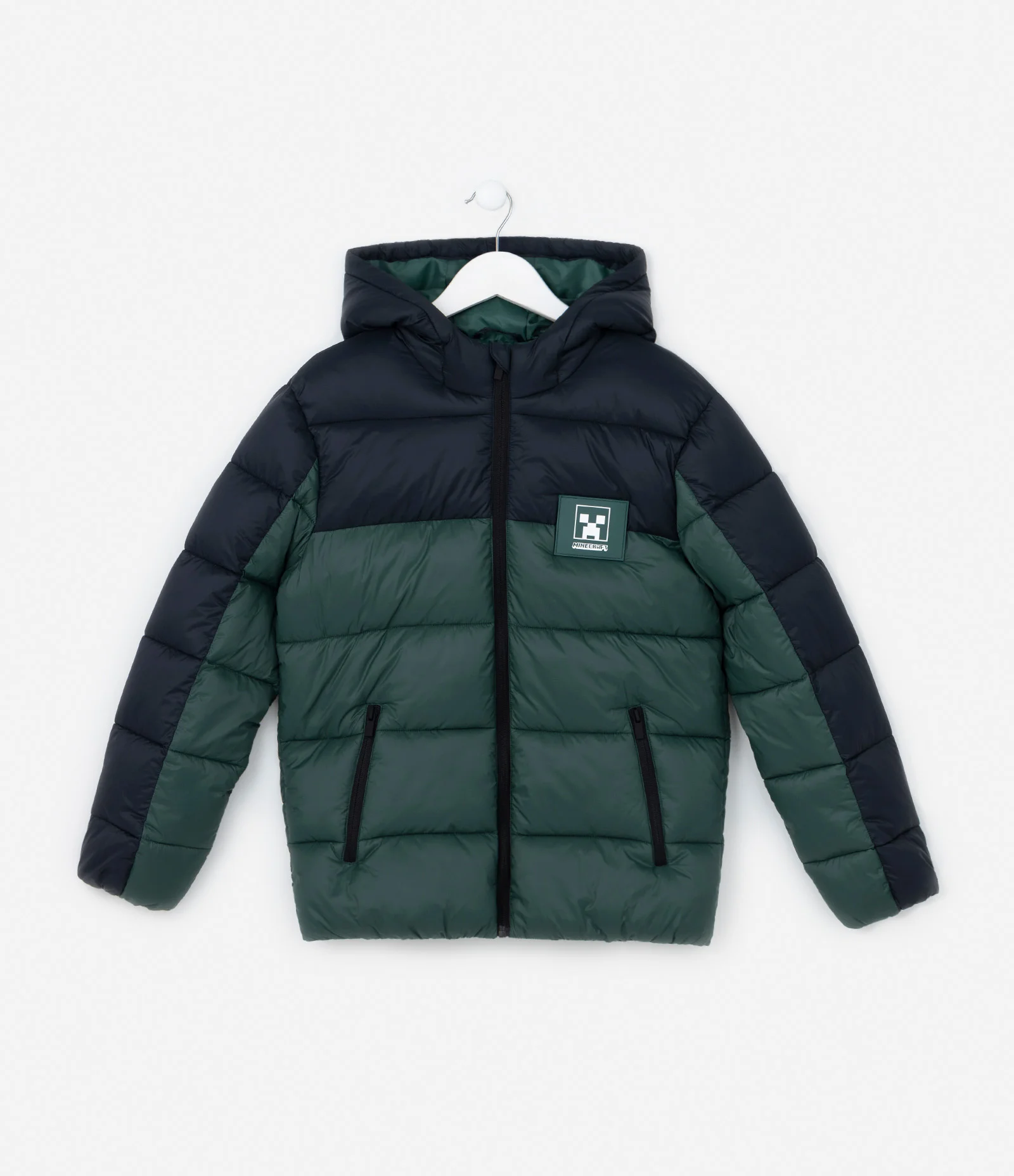 Jaqueta Infantil com Recortes e Estampa Minecraft - Tam 5 a 14 Anos Verde/Preto 1