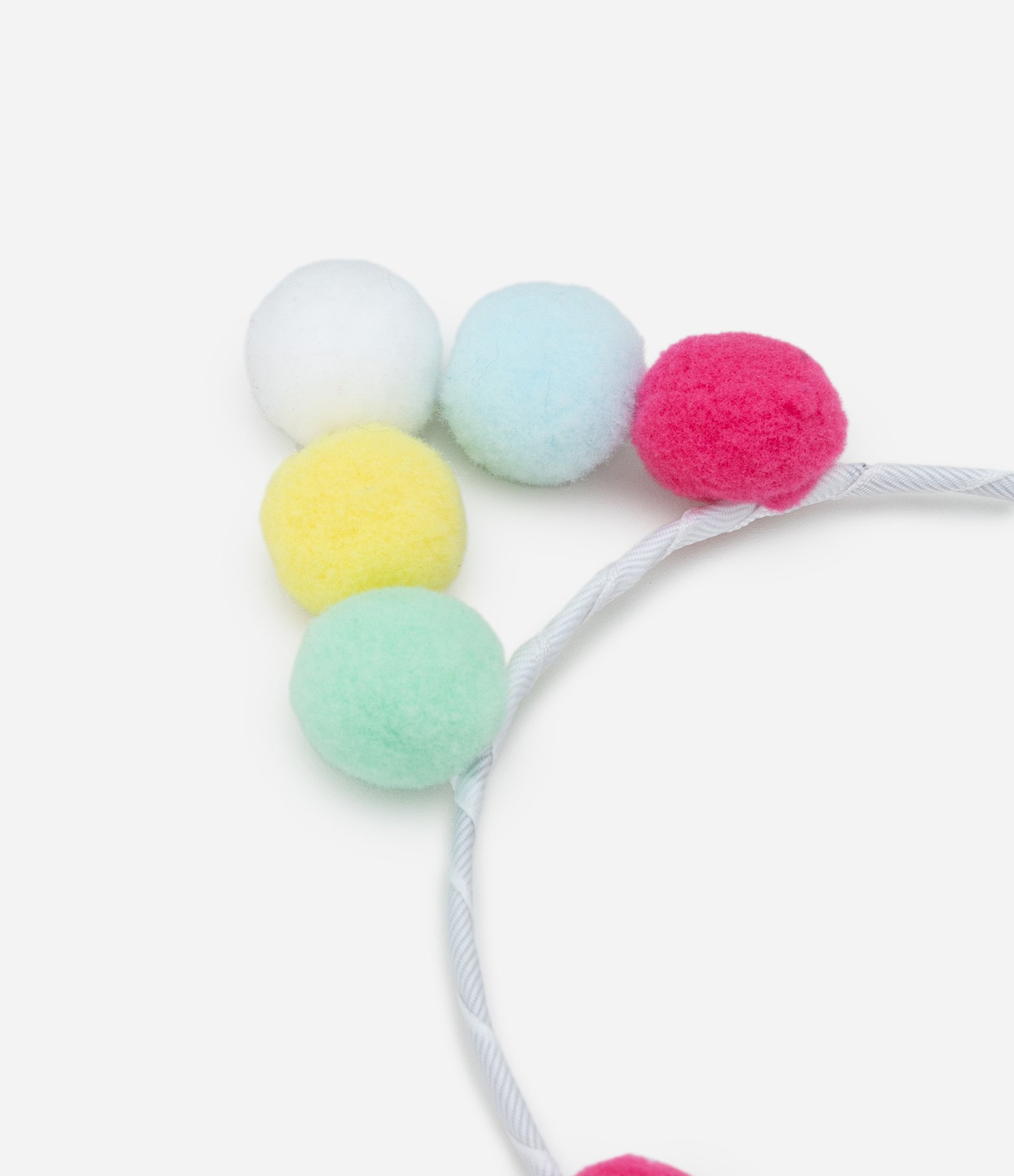 Tiara Infantil com Orelhinhas em Mini Pompons - Tam U Multicores 2