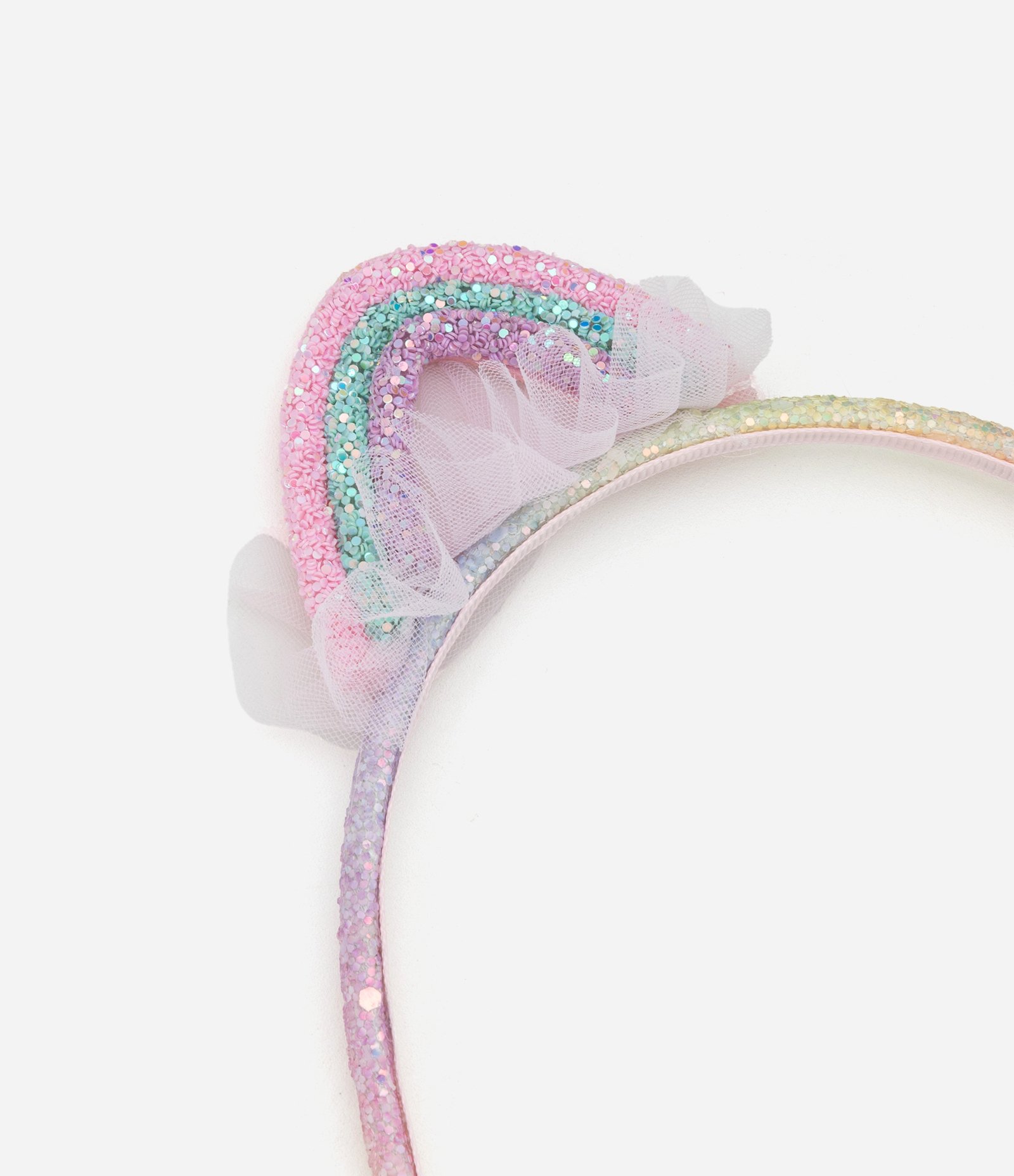 Tiara Infantil de Orelhinhas Arco-Íris com Glitter - Tam U Multicores 2