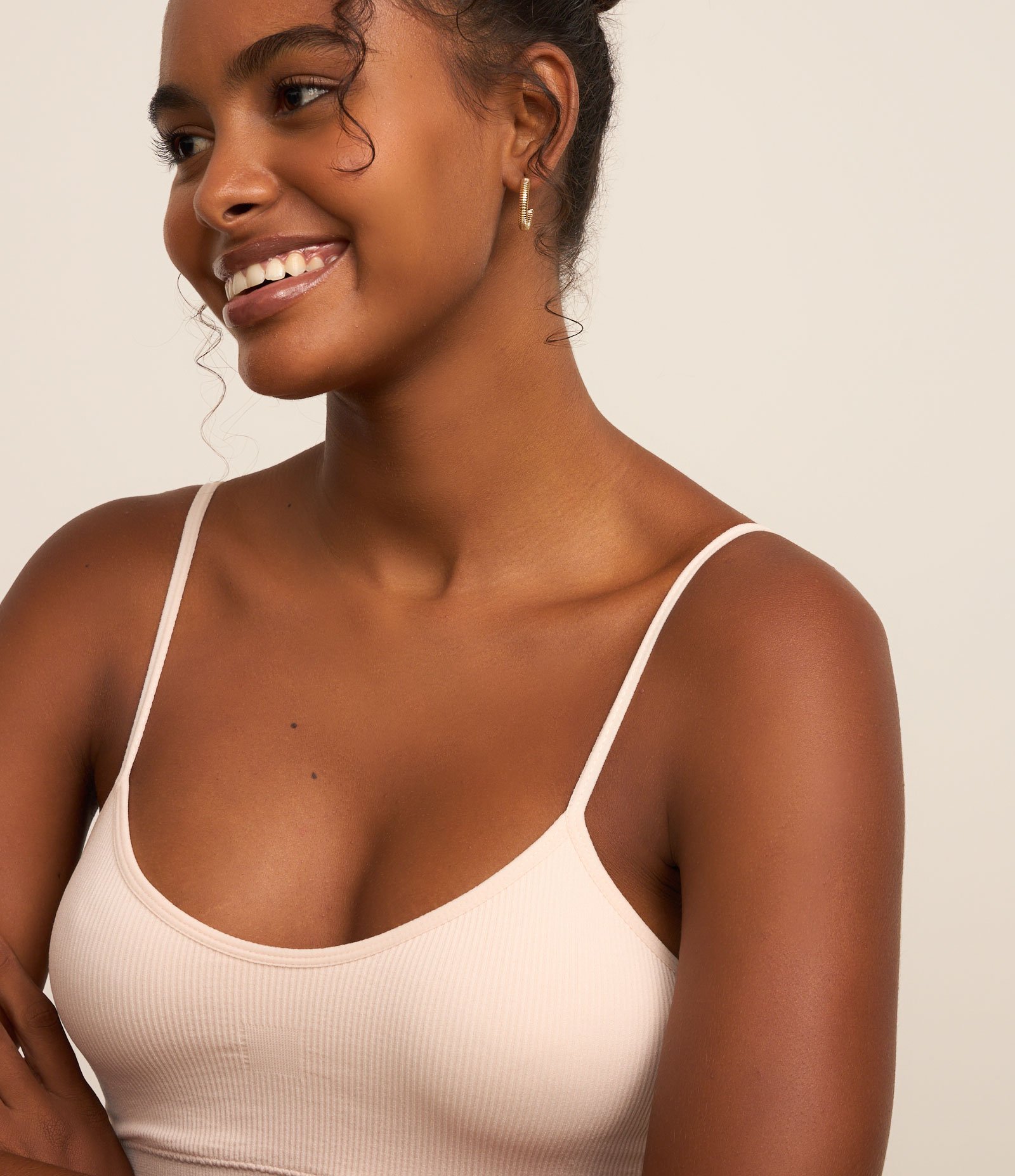 Kit 02 Sutiãs Triângulo em Poliamida Seamless Bege/Azul 5