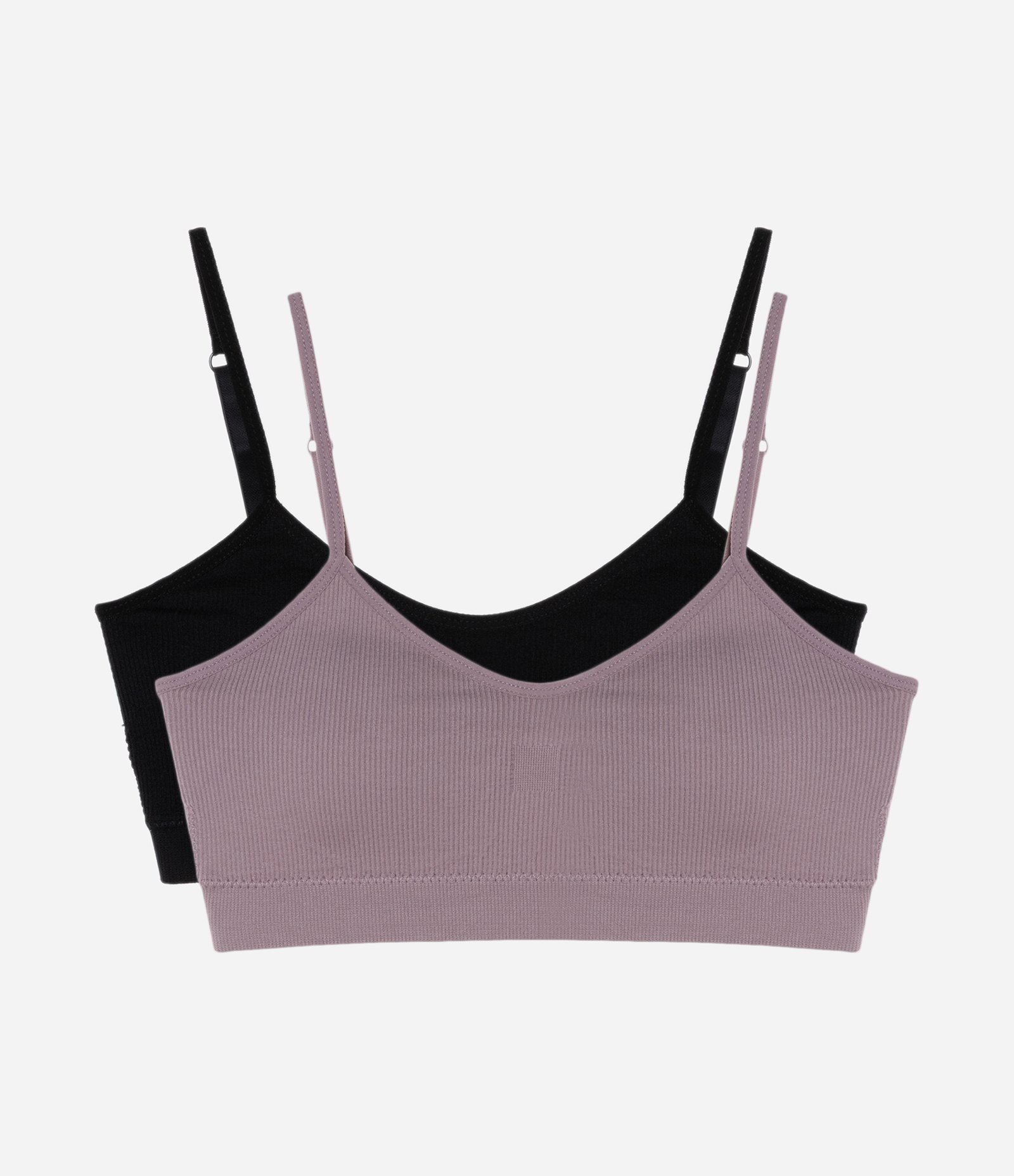 Kit 02 Sutiãs Triângulo em Poliamida Seamless Lilás/Preto 1