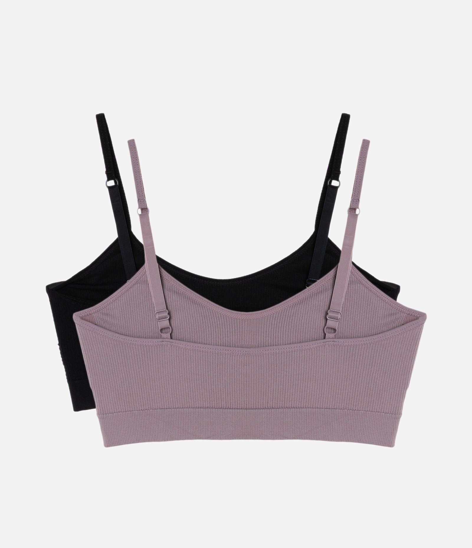 Kit 02 Sutiãs Triângulo em Poliamida Seamless Lilás/Preto 2